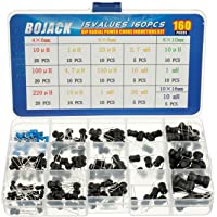 BOJACK 15 Valores 160 Piezas Inductor 10 uH a 20 mH surtido de inductores de choque de potencia radial DIP Kit